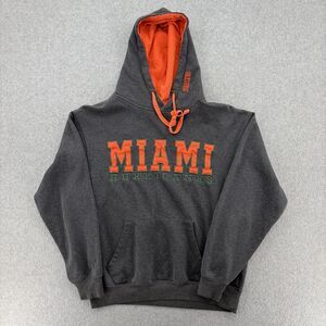 Miami Hurricanes Hoodie Mens M Stadium Athletics Gray Orange Embroidered Y2K